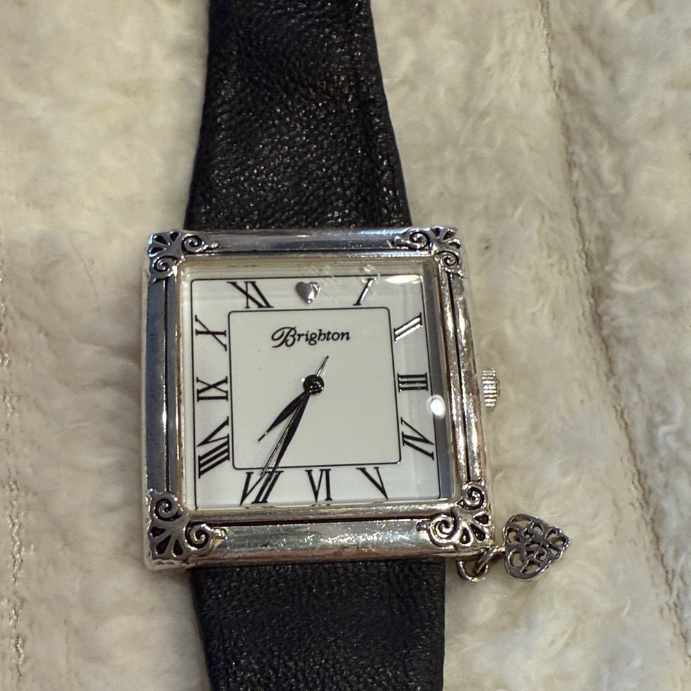 Brighton St Moritz Women's Watch with Black Strap and Silver Accents